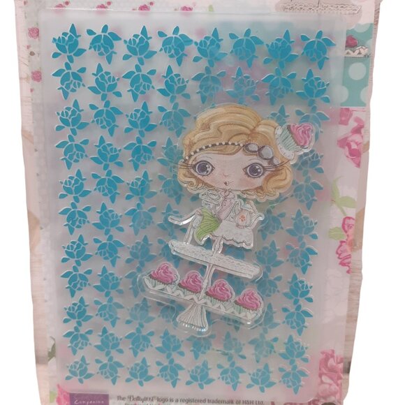 Crafter's Companion - Stamp + Emboss Folder Girl with Cupcake NWOT - Picture 1 of 8